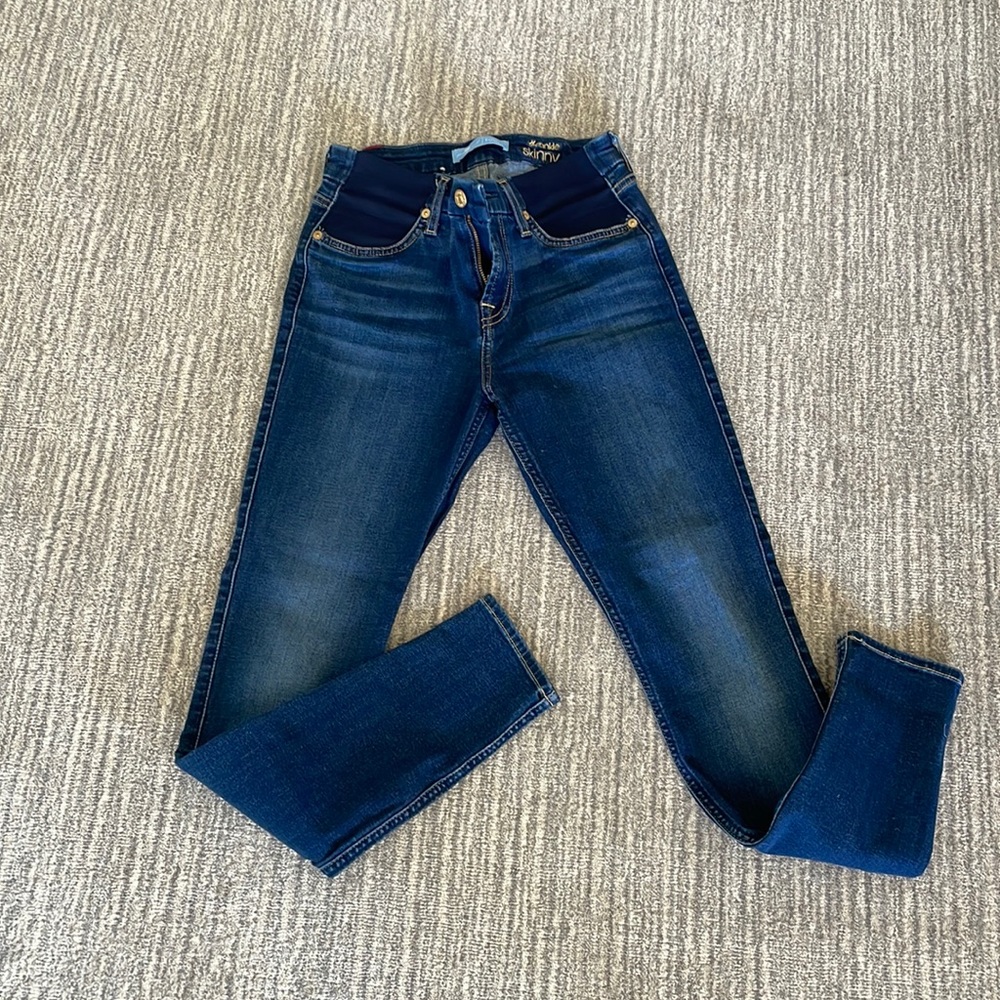 7 for Mankind ankle skinny maternity jeans